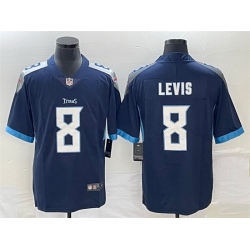 Men Tennessee Titans 8 Will Levis Navy Vapor Untouchable Stitched Jersey