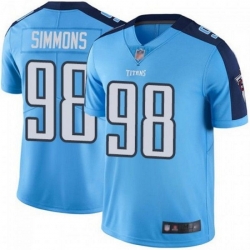 Men Tennessee Titans 98 Jeffery Simmons Light Blue Stitched Jersey