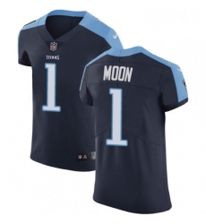 Mens Nike Tennessee Titans 1 Warren Moon Navy Blue Alternate Vapor Untouchable Elite Player NFL Jersey