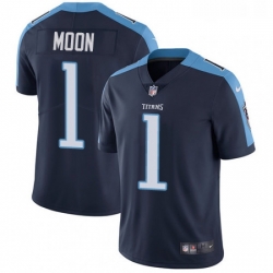 Mens Nike Tennessee Titans 1 Warren Moon Navy Blue Alternate Vapor Untouchable Limited Player NFL Jersey