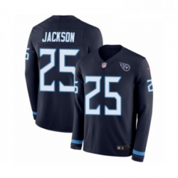 Mens Nike Tennessee Titans 25 Adoree Jackson Limited Navy Blue Therma Long Sleeve NFL Jersey