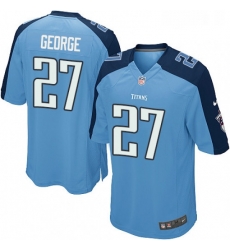 Mens Nike Tennessee Titans 27 Eddie George Game Light Blue Team Color NFL Jersey
