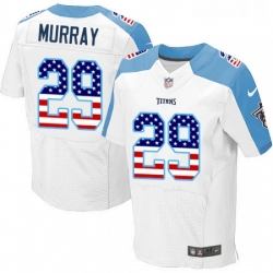 Mens Nike Tennessee Titans 29 DeMarco Murray Elite White Road USA Flag Fashion NFL Jersey