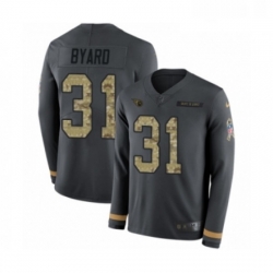 Mens Nike Tennessee Titans 31 Kevin Byard Limited Black Salute to Service Therma Long Sleeve NFL Jersey