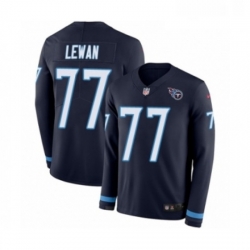 Mens Nike Tennessee Titans 77 Taylor Lewan Limited Navy Blue Therma Long Sleeve NFL Jersey