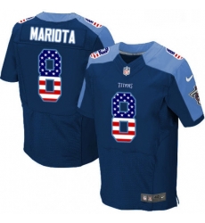 Mens Nike Tennessee Titans 8 Marcus Mariota Elite Navy Blue Alternate USA Flag Fashion NFL Jersey