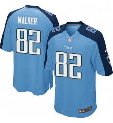 Mens Nike Tennessee Titans 82 Delanie Walker Game Light Blue Team Color NFL Jersey