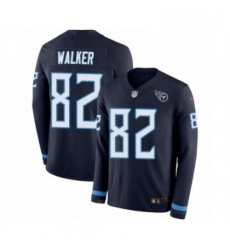 Mens Nike Tennessee Titans 82 Delanie Walker Limited Navy Blue Therma Long Sleeve NFL Jersey