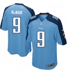 Mens Nike Tennessee Titans 9 Steve McNair Game Light Blue Team Color NFL Jersey