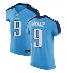 Mens Nike Tennessee Titans 9 Steve McNair Light Blue Team Color Vapor Untouchable Elite Player NFL Jersey
