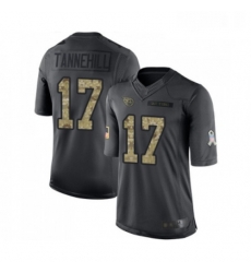 Mens Tennessee Titans 17 Ryan Tannehill Limited Black 2016 Salute to Service Football Jersey