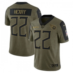 Men's Tennessee Titans Derrick Henry Nike Olive 2021 Salute To Service Limited Player Jersey