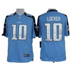 Nike Tennessee Titans 10 Jake Locker Light Blue Limited NFL Jersey