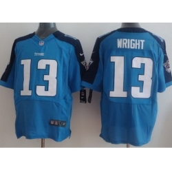 Nike Tennessee Titans 13 Kendall Wright Light Blue Elite Nike NFL Jersey