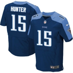 Nike Tennessee Titans #15 Justin Hunter Navy Blue Alternate Men 27s Stitched NFL Elite Jersey