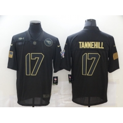 Nike Tennessee Titans 17 Ryan Tannehill Black 2020 Salute To Service Limited Jersey