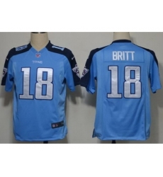 Nike Tennessee Titans 18 Kenny Britt Light Blue Game NFL Jersey