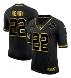 Nike Tennessee Titans 22 Derrick Henry Black Gold 2020 Salute To Service Limited Jersey