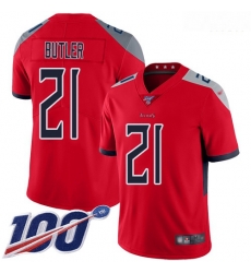 Nike Titans 21 Malcolm Butler Red Men Stitched Football Limited Inverted Legend 100th Season Jersey