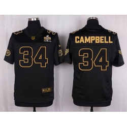 Nike Titans #34 Earl Campbell Black Mens Stitched NFL Elite Pro Line Gold Collection Jersey
