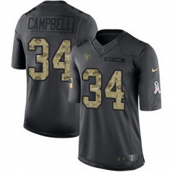 Nike Titans #34 Earl Campbell Black Mens Stitched NFL Limited 2016 Salute To Service Jersey