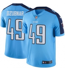 Nike Titans 49 Nick Dzubnar Light Blue Men Stitched NFL Limited Rush Jersey