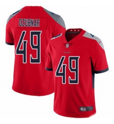 Nike Titans 49 Nick Dzubnar Red Men Stitched NFL Limited Inverted Legend Jersey