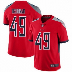 Nike Titans 49 Nick Dzubnar Red Men Stitched NFL Limited Inverted Legend Jersey