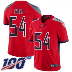 Nike Titans 54 Rashaan Evans Red Men Stitched Football Limited Inverted Legend 100th Season Jersey
