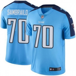 Nike Titans 70 Ty Sambrailo Light Blue Men Stitched NFL Limited Rush Jersey