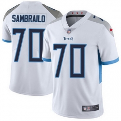 Nike Titans 70 Ty Sambrailo White Men Stitched NFL Vapor Untouchable Limited Jersey