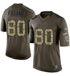 Nike Titans #80 Anthony Fasano Green Mens Stitched NFL Limited Salute to Service Jersey