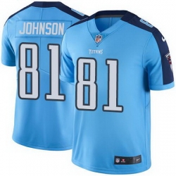 Nike Titans #81 Andre Johnson Light Blue Mens Stitched NFL Limited Rush Jersey
