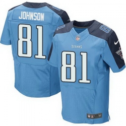 Nike Titans #81 Andre Johnson Light Blue Team Color Mens Stitched NFL Elite Jersey