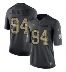 Nike Titans #94 Austin Johnson Black Mens Stitched NFL Limited 2016 Salute To Service Jersey