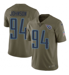 Nike Titans #94 Austin Johnson Olive Mens Stitched NFL Limited 2017 Salute to Service Jersey