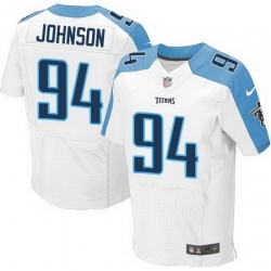 Nike Titans #94 Austin Johnson White Mens Stitched NFL Elite Jersey