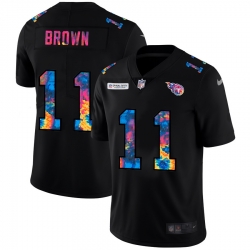 Tennessee Titans 11 A J  Brown Men Nike Multi Color Black 2020 NFL Crucial Catch Vapor Untouchable Limited Jersey