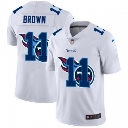 Tennessee Titans 11 A J  Brown White Men Nike Team Logo Dual Overlap Limited NFL Jersey
