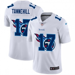 Tennessee Titans 17 Ryan Tannehill White Men Nike Team Logo Dual Overlap Limited NFL Jersey