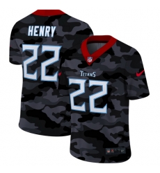 Tennessee Titans 22 Derrick Henry Men Nike 2020 Black CAMO Vapor Untouchable Limited Stitched NFL Jersey