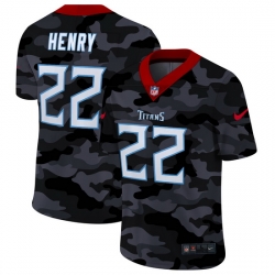 Tennessee Titans 22 Derrick Henry Men Nike 2020 Black CAMO Vapor Untouchable Limited Stitched NFL Jersey