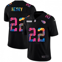 Tennessee Titans 22 Derrick Henry Men Nike Multi Color Black 2020 NFL Crucial Catch Vapor Untouchable Limited Jersey