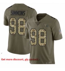 Titans 98 Jeffery Simmons Olive Camo Men Stitched Football Limited 2017 Salute To Service Jersey