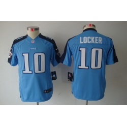 Nike Youth NFL Tennessee Titans #10 Jake Locker LT Blue Limited Jerseys