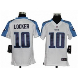Nike Youth NFL Tennessee Titans #10 Jake Locker White Jerseys