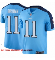 Titans 11 A J  Brown Light Blue Youth Stitched Football Limited Rush Jersey