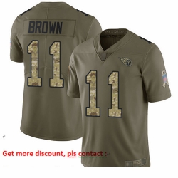 Titans 11 A J  Brown Olive Camo Youth Stitched Football Limited 2017 Salute to Service Jersey