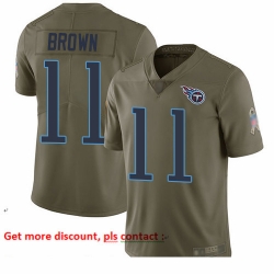 Titans 11 A J  Brown Olive Youth Stitched Football Limited 2017 Salute to Service Jersey