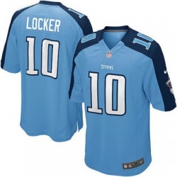 Youth Nike Tennessee Titans 10# Jake Locker Game Blue Jersey